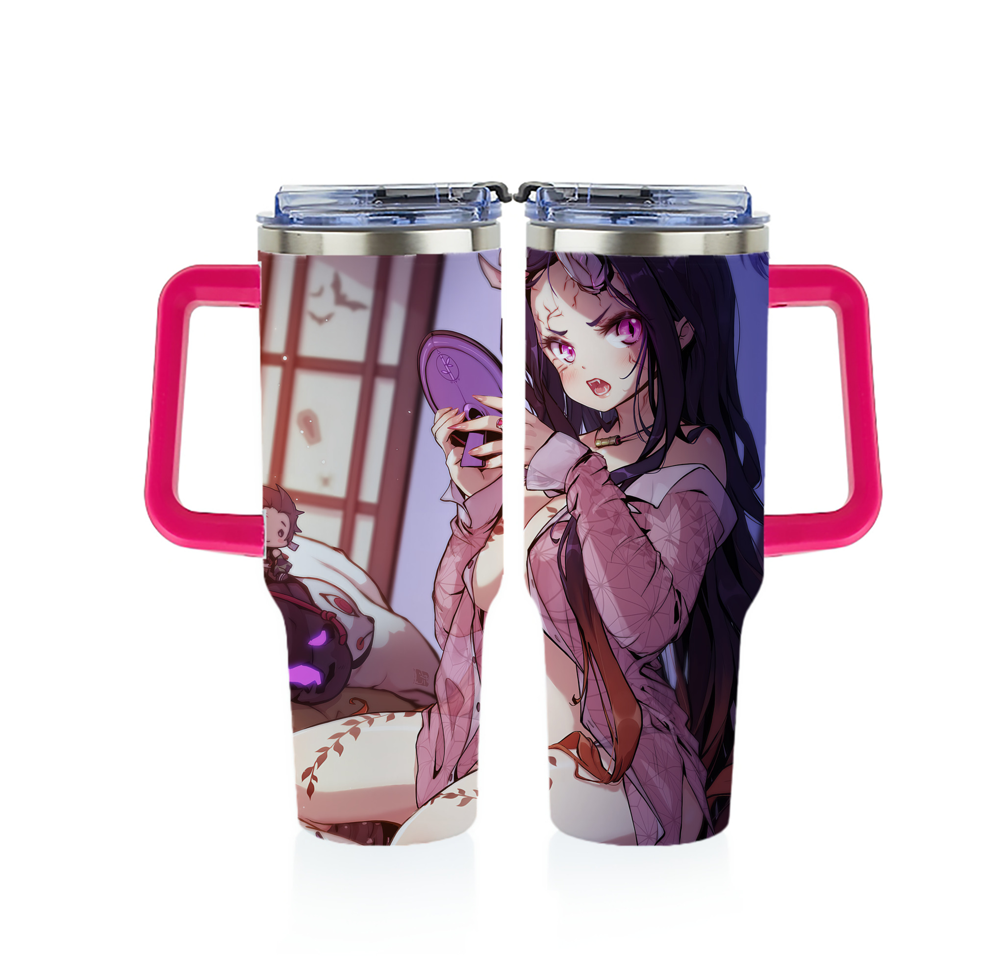（画像用） 鬼滅の刃（きめつのやいば）竈門 禰󠄀豆子／かまど ねずこ Kamado Nezuko 1200ｍLフルプリント車用タンブラー